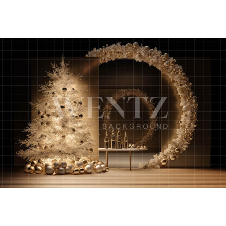 Fabric Photography Background Gold Christmas Set / Backdrop 4020