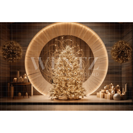 Fabric Photography Background Gold Christmas Set / Backdrop 4021