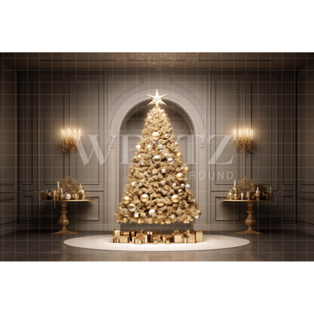 Fabric Photography Background Gold Christmas Set / Backdrop 4022