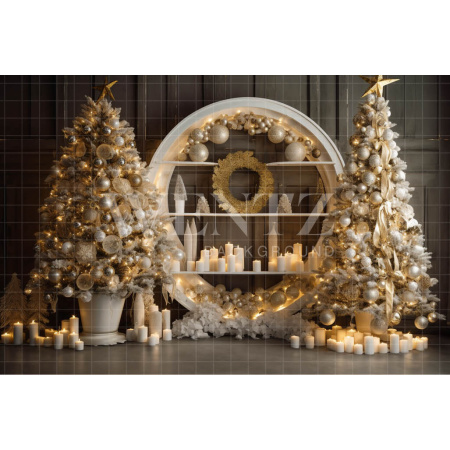 Fabric Photography Background Christmas Gold Set / Backdrop 4024