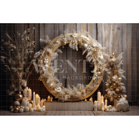 Fabric Photography Background Gold Christmas Set / Backdrop 4038