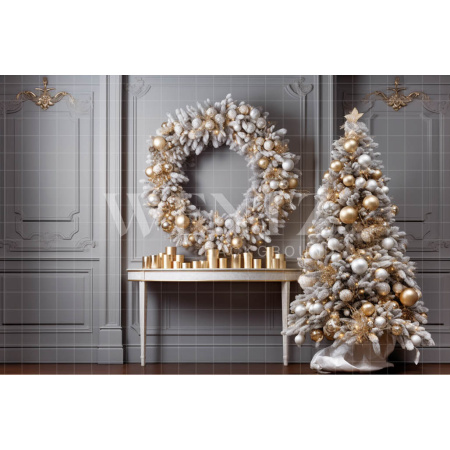 Fabric Photography Background Luxury Christmas Room / Backdrop 4043