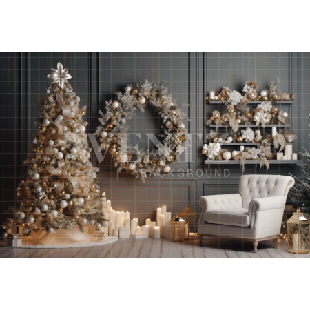 Fabric Photography Background Christmas Room / Backdrop 4051