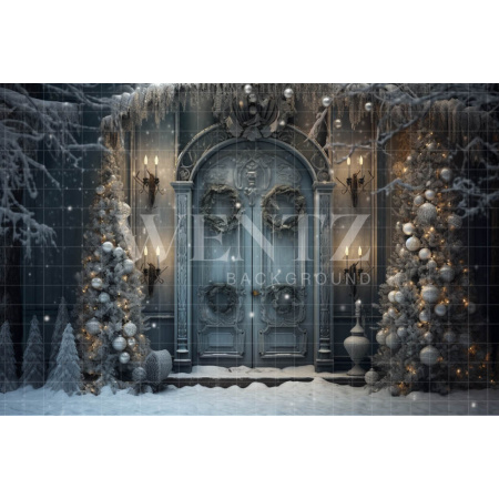 Fabric Photography Background Blue Door / Backdrop 4056