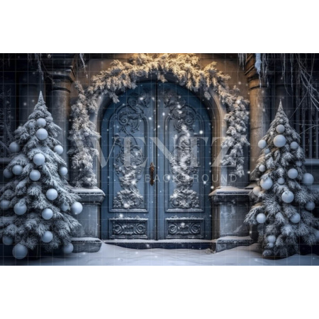 Fabric Photography Background Christmas House Front / Backdrop 4057