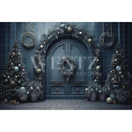 Fabric Photography Background Christmas House Front / Backdrop 4060