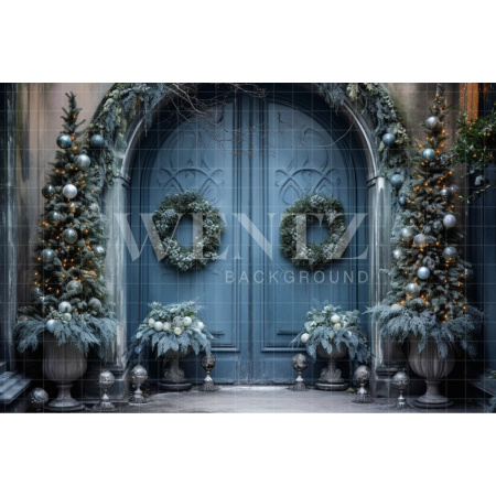 Fabric Photography Background Christmas House Front / Backdrop 4061