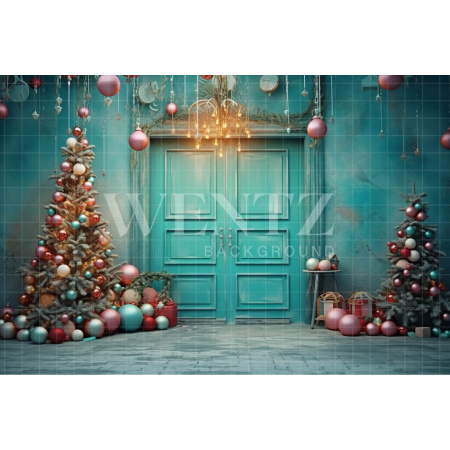 Fabric Photography Background Candy Color Christmas Door / Backdrop 4086