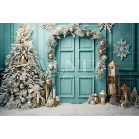 Fabric Photography Background Candy Color Christmas Door / Backdrop 4088