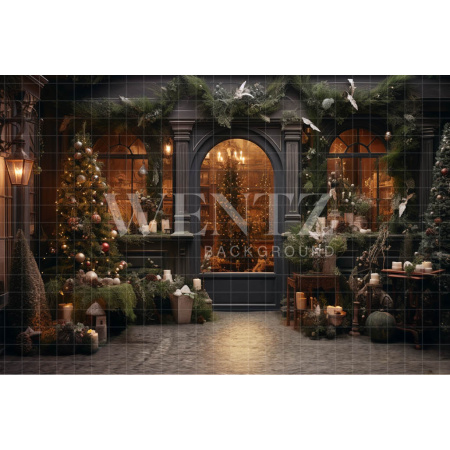 Fabric Photography Background Christmas Store / Backdrop 4117