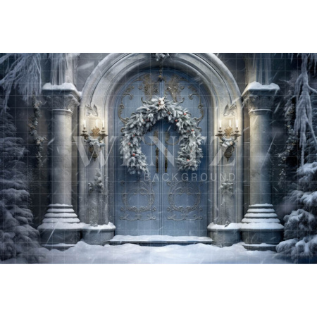 Fabric Photography Background Blue Door / Backdrop 4120