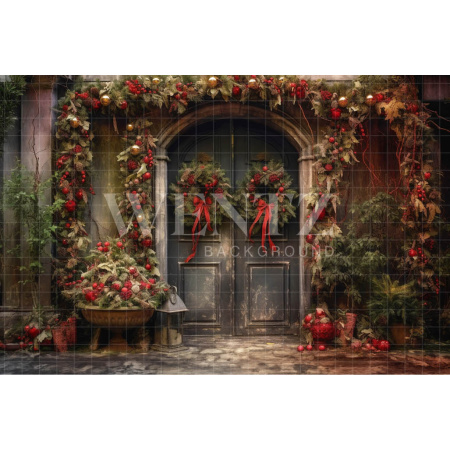 Fabric Photography Background Christmas Facade / Backdrop 4143