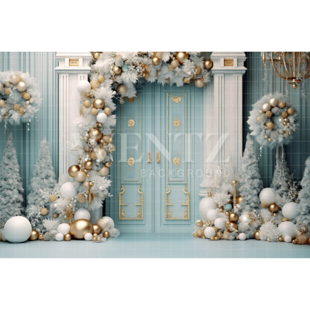 Fabric Photography Background Pastel Blue Door / Backdrop 4161