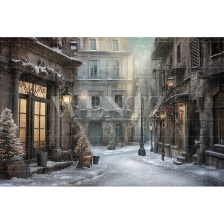 Fabric Photography Background Christmas Village / Backdrop 4195