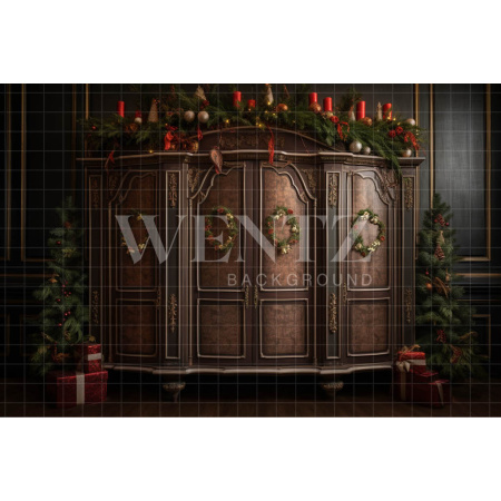 Fabric Photography Background Christmas Cabinet / Backdrop 4222
