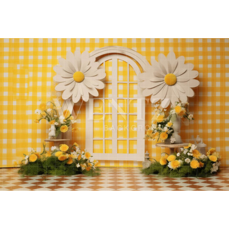 Fabric Photography Background Daisies / Backdrop 4363
