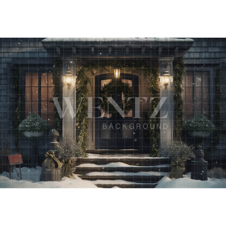 Fabric Photography Background Christmas Door / Backdrop 4275