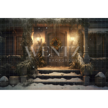 Fabric Photography Background Christmas Door / Backdrop 4276