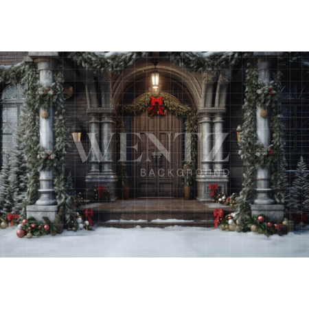 Fabric Photography Background Christmas Facade / Backdrop 4290