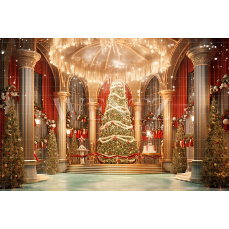 Fabric Photography Background Christmas Hall / Backdrop 4309