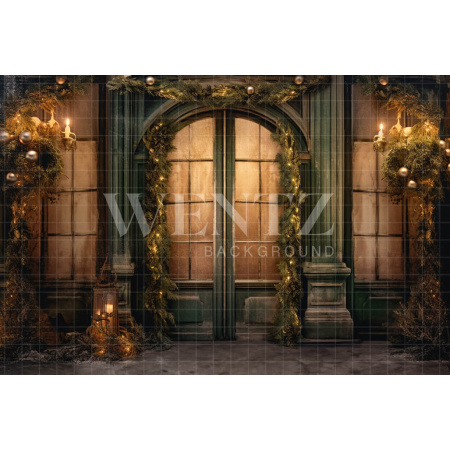 Fabric Photography Background Christmas Door / Backdrop 4314