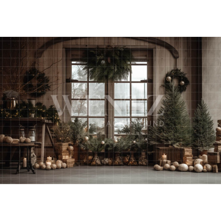 Fabric Photography Background Rustic Christmas Set / Backdrop 4348