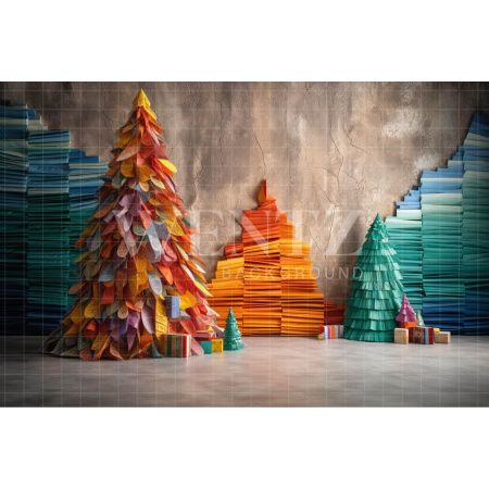 Fabric Photography Background Colorful Christmas / Backdrop 4487