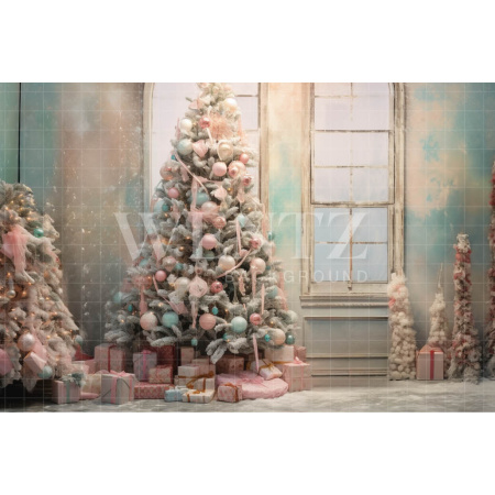 Fabric Photography Background Candy Color Christmas Tree / Backdrop 4601