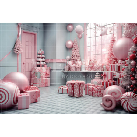 Fabric Photography Background Pink Christmas Set / Backdrop 4701