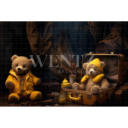 Fabric Photography Background Teddy Bears / Backdrop 4814