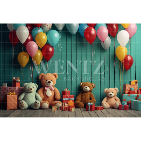 Fabric Photography Background Bear Party / Backdrop 4819