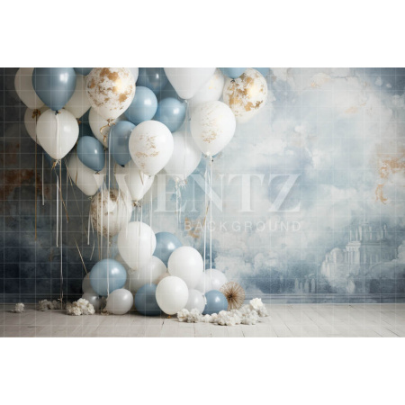 Fabric Photography Background Set with Balloons / Backdrop 4857