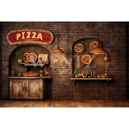 Fabric Photography Background Pizzeria / Backdrop 4858