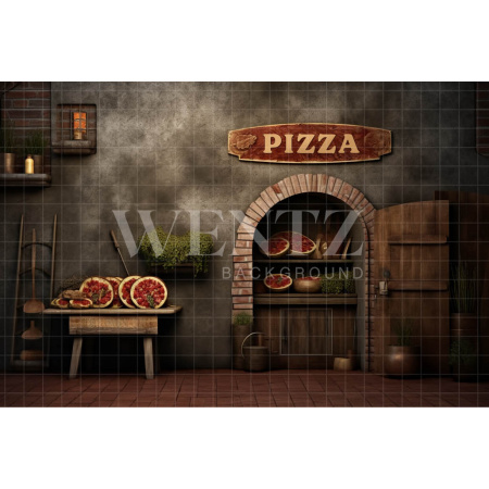 Fabric Photography Background Pizzeria / Backdrop 4860