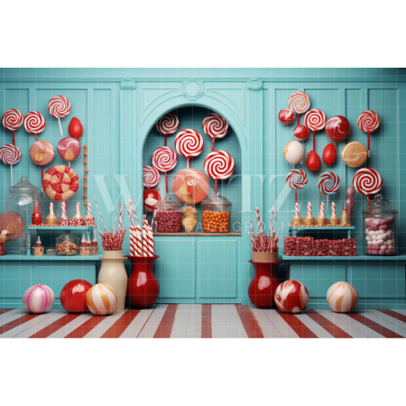 Fabric Photography Background Candy Shop / Backdrop 4863