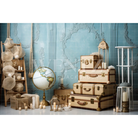 Fabric Photography Background Around the World / Backdrop 4869