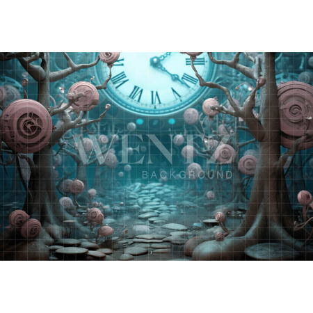 Fabric Photography Background Set with Clock / Backdrop 4885