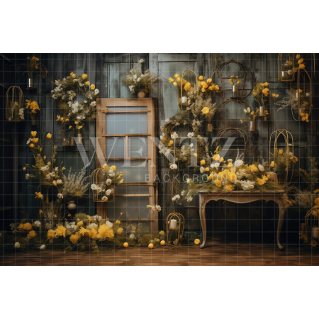 Fabric Photography Background Floral Easter / Backdrop 5250