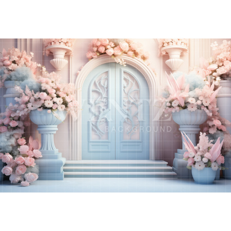 Fabric Photography Background Easter Scenery with Flowers / Backdrop 5287