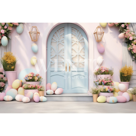 Fabric Photography Background Easter House Facade / Backdrop 5408