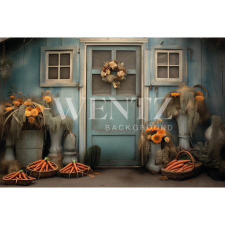 Fabric Photography Background Easter House / Backdrop 5413