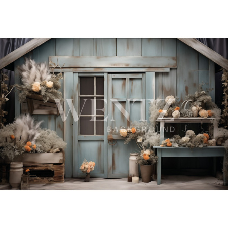 Fabric Photography Background Easter House / Backdrop 5428