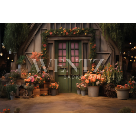 Fabric Photography Background Easter House / Backdrop 5429