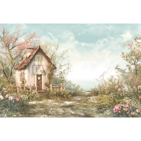 Fabric Photography Background Easter House / Backdrop 5658