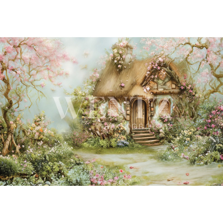 Fabric Photography Background Easter House / Backdrop 5665