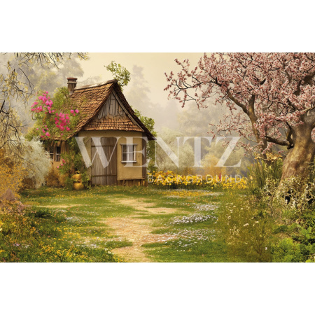 Fabric Photography Background Easter House / Backdrop 5667