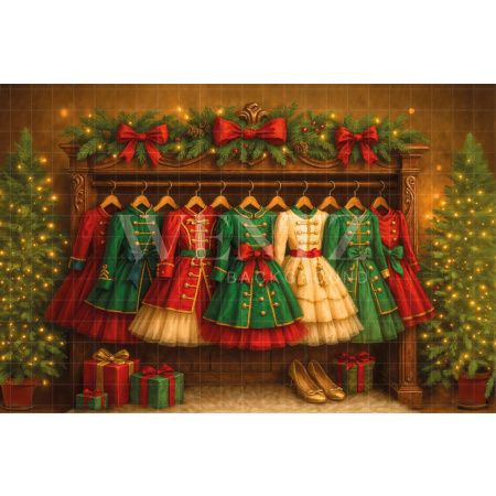 Fabric Photography Background Christmas / Backdrop 7579