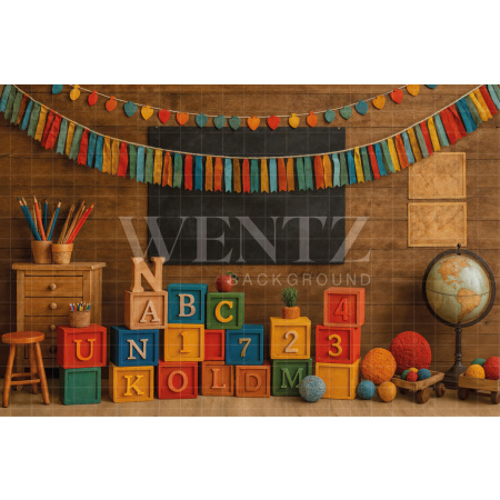 Fabric Photography Background ABC/ Backdrop 7631