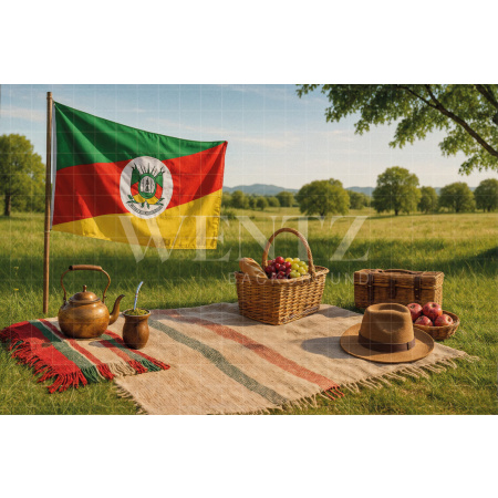 Fabric Photography Background Picnic in the Countryside / Backdrop 7672