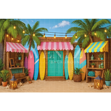 Fabric Photography Background Summer Surf / Backdrop 7942